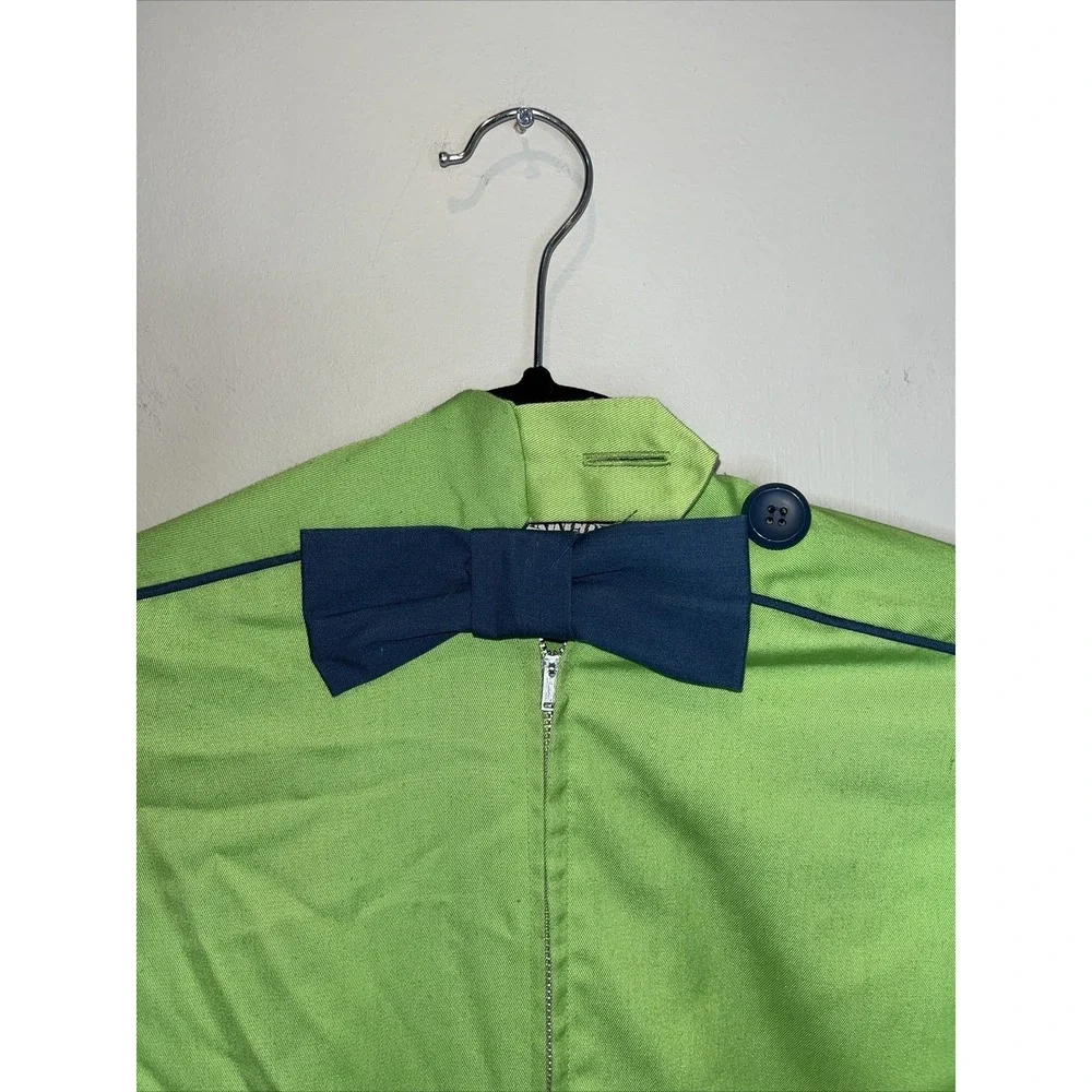 Vintage Tannerway Green/Blue Bows Retro Garment Bag 1960s Zipper
